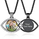 Custom4U Picture Necklace Personalized Photo Circle Chain for Men Women