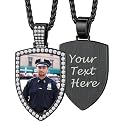 Custom4U Picture Necklace Personalized Photo Circle Chain for Men Women
