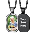 Custom4U Picture Necklace Personalized Photo Circle Chain for Men Women