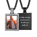 Custom4U Picture Necklace Personalized Photo Circle Chain for Men Women