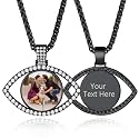 Custom4U Picture Necklace Personalized Photo Circle Chain for Men Women