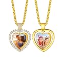 Custom4U Picture Necklace Personalized Photo Circle Chain for Men Women