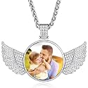 Custom4U Picture Necklace Personalized Photo Circle Chain for Men Women
