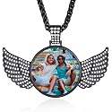 Custom4U Picture Necklace Personalized Photo Circle Chain for Men Women