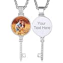 Custom4U Picture Necklace Personalized Photo Circle Chain for Men Women