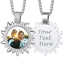 Custom4U Picture Necklace Personalized Photo Circle Chain for Men Women