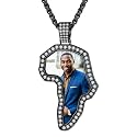 Custom4U Picture Necklace Personalized Photo Circle Chain for Men Women