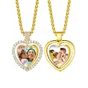 Custom4U Picture Necklace Personalized Photo Circle Chain for Men Women
