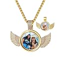 Custom4U Picture Necklace Personalized Photo Circle Chain for Men Women