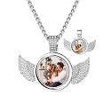 Custom4U Picture Necklace Personalized Photo Circle Chain for Men Women
