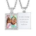 Custom4U Picture Necklace Personalized Photo Circle Chain for Men Women
