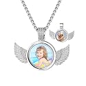 Custom4U Picture Necklace Personalized Photo Circle Chain for Men Women