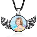 Custom4U Picture Necklace Personalized Photo Circle Chain for Men Women