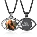 Custom4U Picture Necklace Personalized Photo Circle Chain for Men Women