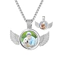 Custom4U Picture Necklace Personalized Photo Circle Chain for Men Women