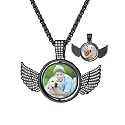 Custom4U Picture Necklace Personalized Photo Circle Chain for Men Women
