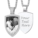 Custom4U Picture Necklace Personalized Photo Circle Chain for Men Women