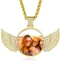 Custom4U Picture Necklace Personalized Photo Circle Chain for Men Women