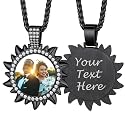 Custom4U Picture Necklace Personalized Photo Circle Chain for Men Women