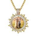 Custom4U Picture Necklace Personalized Photo Circle Chain for Men Women