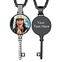 Custom4U Picture Necklace Personalized Photo Circle Chain for Men Women