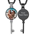Custom4U Picture Necklace Personalized Photo Circle Chain for Men Women