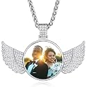 Custom4U Picture Necklace Personalized Photo Circle Chain for Men Women