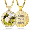 Custom4U Picture Necklace Personalized Photo Circle Chain for Men Women
