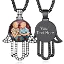 Custom4U Picture Necklace Personalized Photo Circle Chain for Men Women