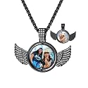 Custom4U Picture Necklace Personalized Photo Circle Chain for Men Women