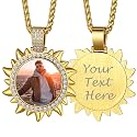 Custom4U Picture Necklace Personalized Photo Circle Chain for Men Women