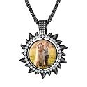 Custom4U Picture Necklace Personalized Photo Circle Chain for Men Women