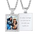 Custom4U Picture Necklace Personalized Photo Circle Chain for Men Women