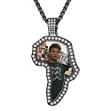 Custom4U Picture Necklace Personalized Photo Circle Chain for Men Women