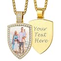 Custom4U Picture Necklace Personalized Photo Circle Chain for Men Women