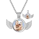 Custom4U Picture Necklace Personalized Photo Circle Chain for Men Women