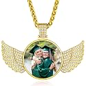 Custom4U Picture Necklace Personalized Photo Circle Chain for Men Women