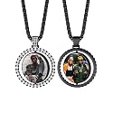 Custom4U Picture Necklace Personalized Photo Circle Chain for Men Women