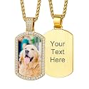 Custom4U Picture Necklace Personalized Photo Circle Chain for Men Women