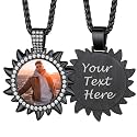 Custom4U Picture Necklace Personalized Photo Circle Chain for Men Women