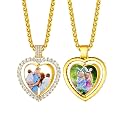 Custom4U Picture Necklace Personalized Photo Circle Chain for Men Women