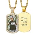 Custom4U Picture Necklace Personalized Photo Circle Chain for Men Women