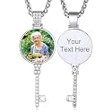 Custom4U Picture Necklace Personalized Photo Circle Chain for Men Women