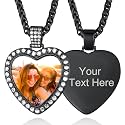 Custom4U Picture Necklace Personalized Photo Circle Chain for Men Women