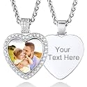 Custom4U Picture Necklace Personalized Photo Circle Chain for Men Women