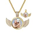 Custom4U Picture Necklace Personalized Photo Circle Chain for Men Women