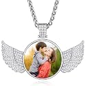 Custom4U Picture Necklace Personalized Photo Circle Chain for Men Women