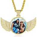 Custom4U Picture Necklace Personalized Photo Circle Chain for Men Women