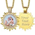 Custom4U Picture Necklace Personalized Photo Circle Chain for Men Women