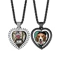 Custom4U Picture Necklace Personalized Photo Circle Chain for Men Women